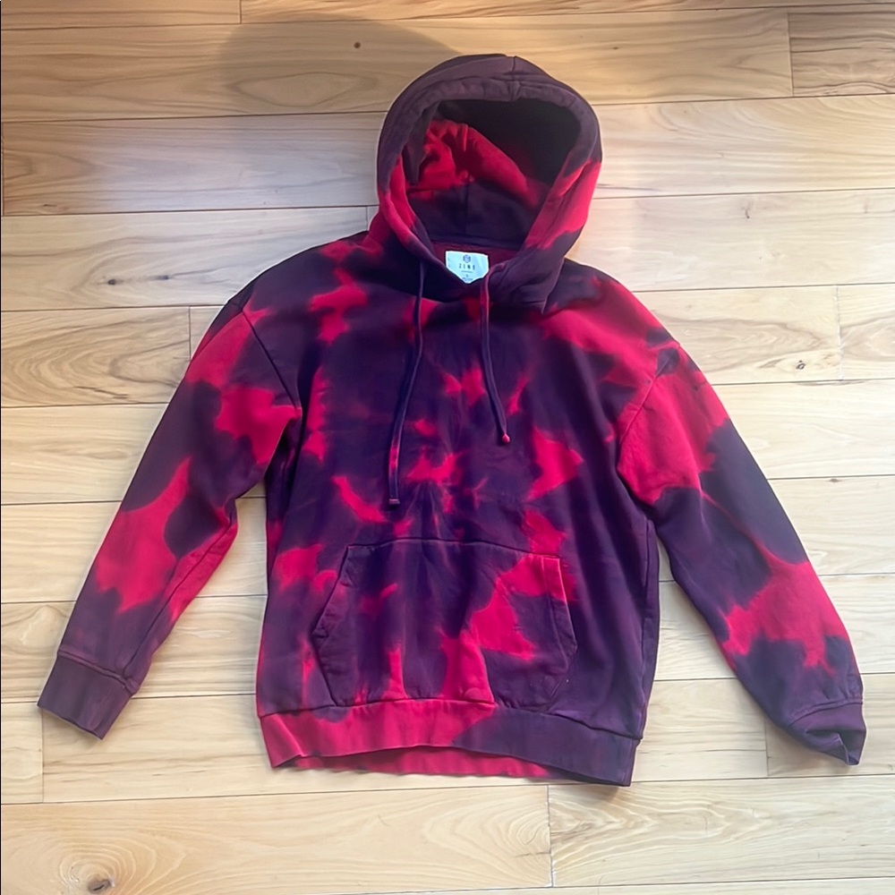 Zine Clothing Red and Black Tie-Die Vintage Hoodie
